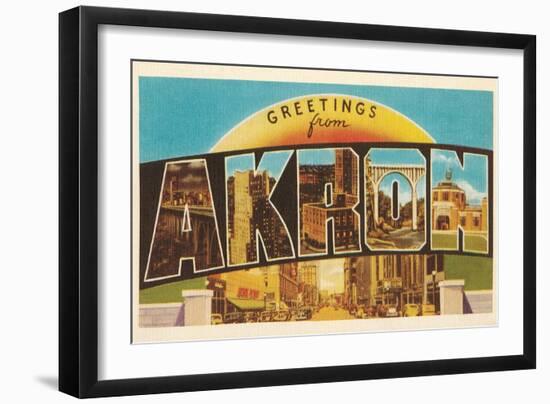 Greetings from Akron, Ohio-null-Framed Art Print