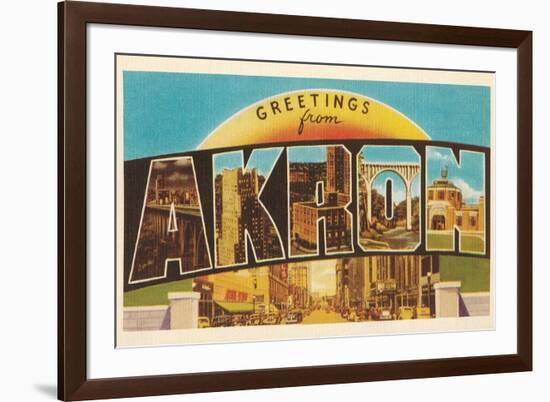 Greetings from Akron, Ohio-null-Framed Art Print