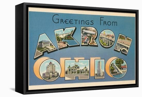 Greetings from Akron, Ohio-null-Framed Stretched Canvas