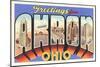 Greetings from Akron, Ohio-null-Mounted Art Print