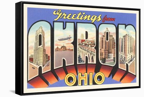 Greetings from Akron, Ohio-null-Framed Stretched Canvas