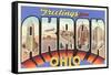 Greetings from Akron, Ohio-null-Framed Stretched Canvas