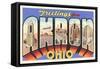 Greetings from Akron, Ohio-null-Framed Stretched Canvas