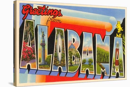 Greetings from Alabama-null-Stretched Canvas