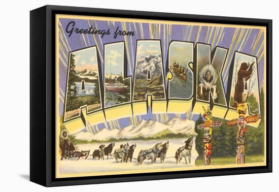 Greetings from Alaska-null-Framed Stretched Canvas
