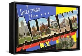 Greetings from Albany, New York-null-Framed Stretched Canvas