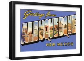 Greetings from Albuquerque, New Mexico-null-Framed Art Print