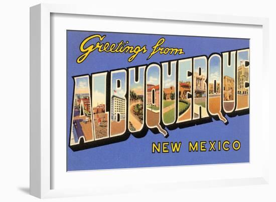 Greetings from Albuquerque, New Mexico-null-Framed Art Print