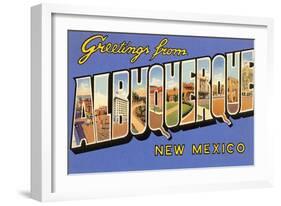 Greetings from Albuquerque, New Mexico-null-Framed Art Print