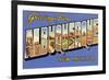 Greetings from Albuquerque, New Mexico-null-Framed Premium Giclee Print