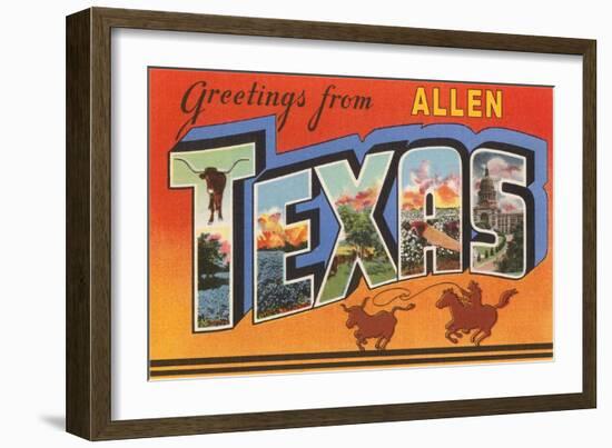 Greetings from Allen, Texas-null-Framed Art Print