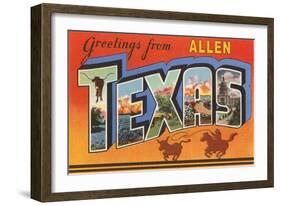 Greetings from Allen, Texas-null-Framed Art Print