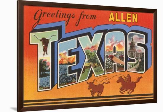 Greetings from Allen, Texas-null-Framed Art Print