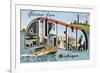 Greetings from Alpena, Michigan-null-Framed Premium Giclee Print