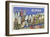 Greetings from Alpha-null-Framed Art Print