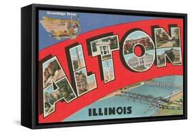 Greetings from Alton, Illinois-null-Framed Stretched Canvas