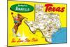 Greetings from Amarillo, Texas, Map-null-Mounted Art Print