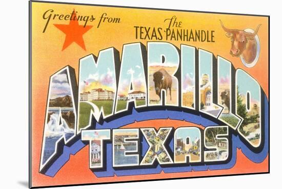 Greetings from Amarillo, Texas-null-Mounted Art Print