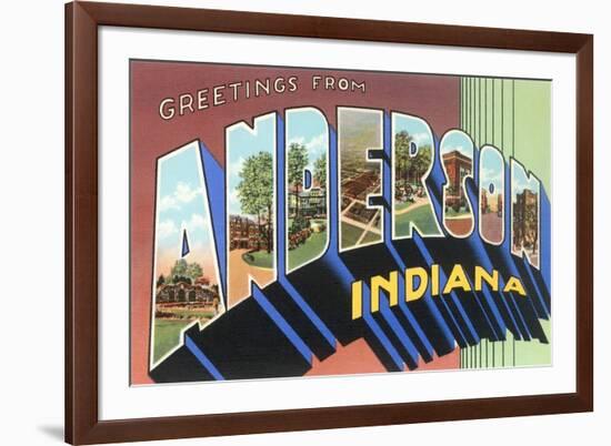 Greetings from Anderson, Indiana-null-Framed Art Print