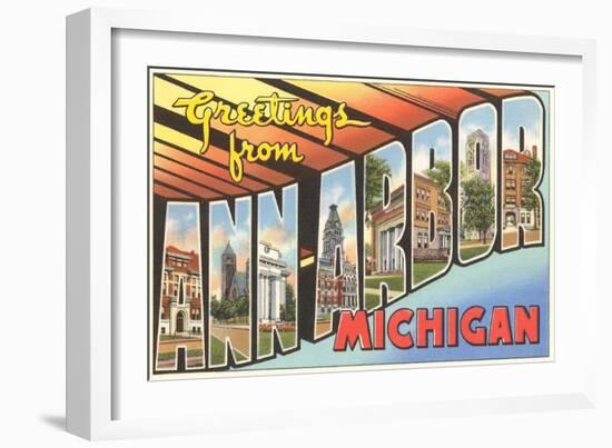 Greetings from Ann Arbor, Michigan-null-Framed Art Print