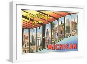 Greetings from Ann Arbor, Michigan-null-Framed Art Print