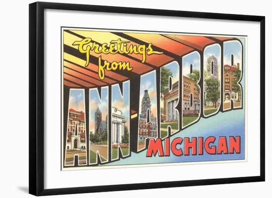 Greetings from Ann Arbor, Michigan-null-Framed Art Print