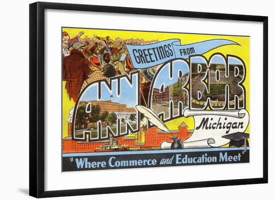 Greetings from Ann Arbor, Michigan-null-Framed Art Print