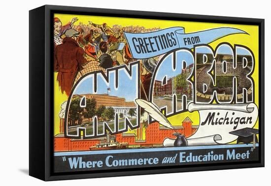 Greetings from Ann Arbor, Michigan-null-Framed Stretched Canvas