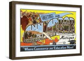 Greetings from Ann Arbor, Michigan-null-Framed Art Print