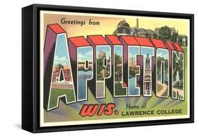 Greetings from Appleton, Wisconsin-null-Framed Stretched Canvas