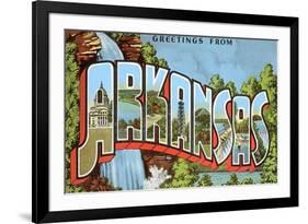 Greetings from Arkansas-null-Framed Premium Giclee Print