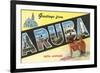 Greetings from Aruba, Netherland Antilles-null-Framed Art Print