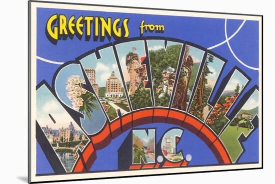 Greetings from Asheville, North Carolina-null-Mounted Art Print