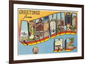 Greetings from Asheville, North Carolina-null-Framed Premium Giclee Print