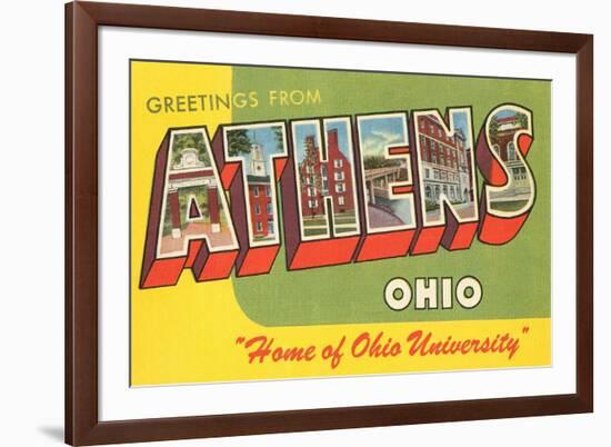 Greetings from Athens, Ohio-null-Framed Art Print