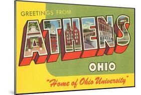 Greetings from Athens, Ohio-null-Mounted Art Print