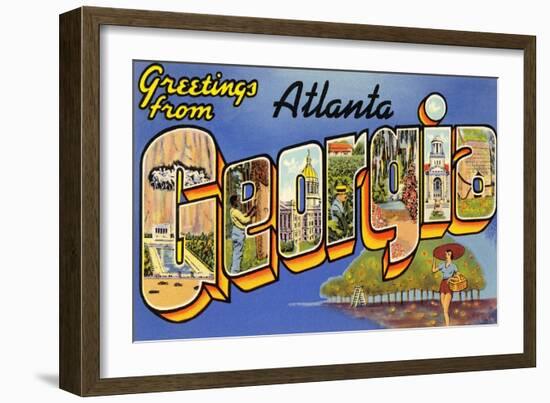 Greetings from Atlanta, Georgia-null-Framed Art Print