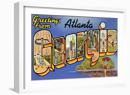 Greetings from Atlanta, Georgia-null-Framed Art Print