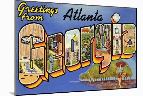 Greetings from Atlanta, Georgia-null-Mounted Art Print