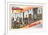 Greetings from Atlanta, Georgia-null-Framed Premium Giclee Print