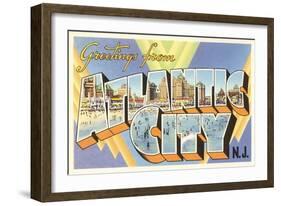 Greetings from Atlantic City, New Jersey-null-Framed Art Print