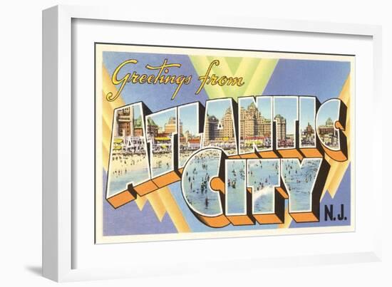 Greetings from Atlantic City, New Jersey-null-Framed Art Print