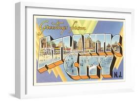 Greetings from Atlantic City, New Jersey-null-Framed Art Print