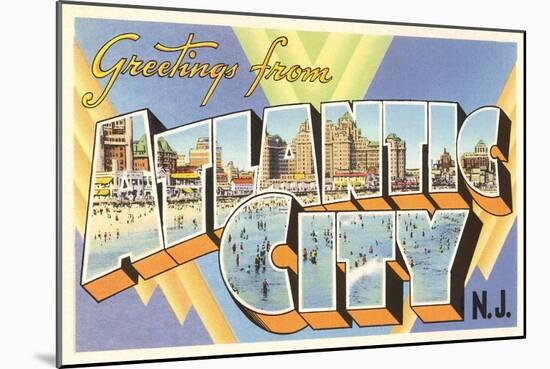 Greetings from Atlantic City, New Jersey-null-Mounted Art Print