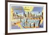 Greetings from Atlantic City, New Jersey-null-Framed Premium Giclee Print