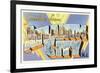 Greetings from Atlantic City, New Jersey-null-Framed Premium Giclee Print