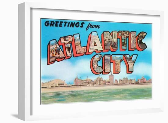 Greetings from Atlantic City, New Jersey-null-Framed Art Print