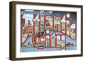 Greetings from Atlantic City, New Jersey-null-Framed Art Print