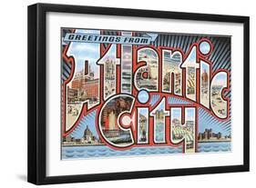 Greetings from Atlantic City, New Jersey-null-Framed Art Print