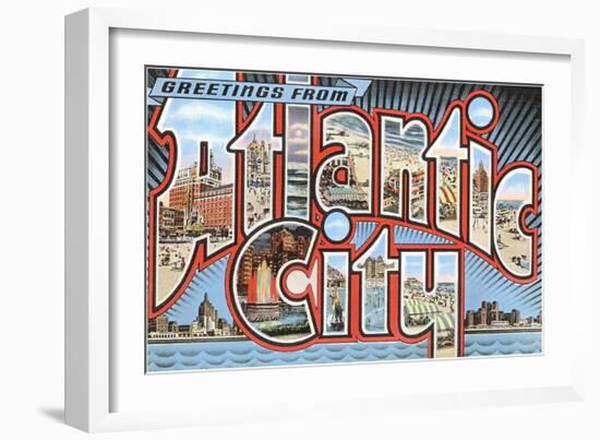 Greetings from Atlantic City, New Jersey-null-Framed Art Print